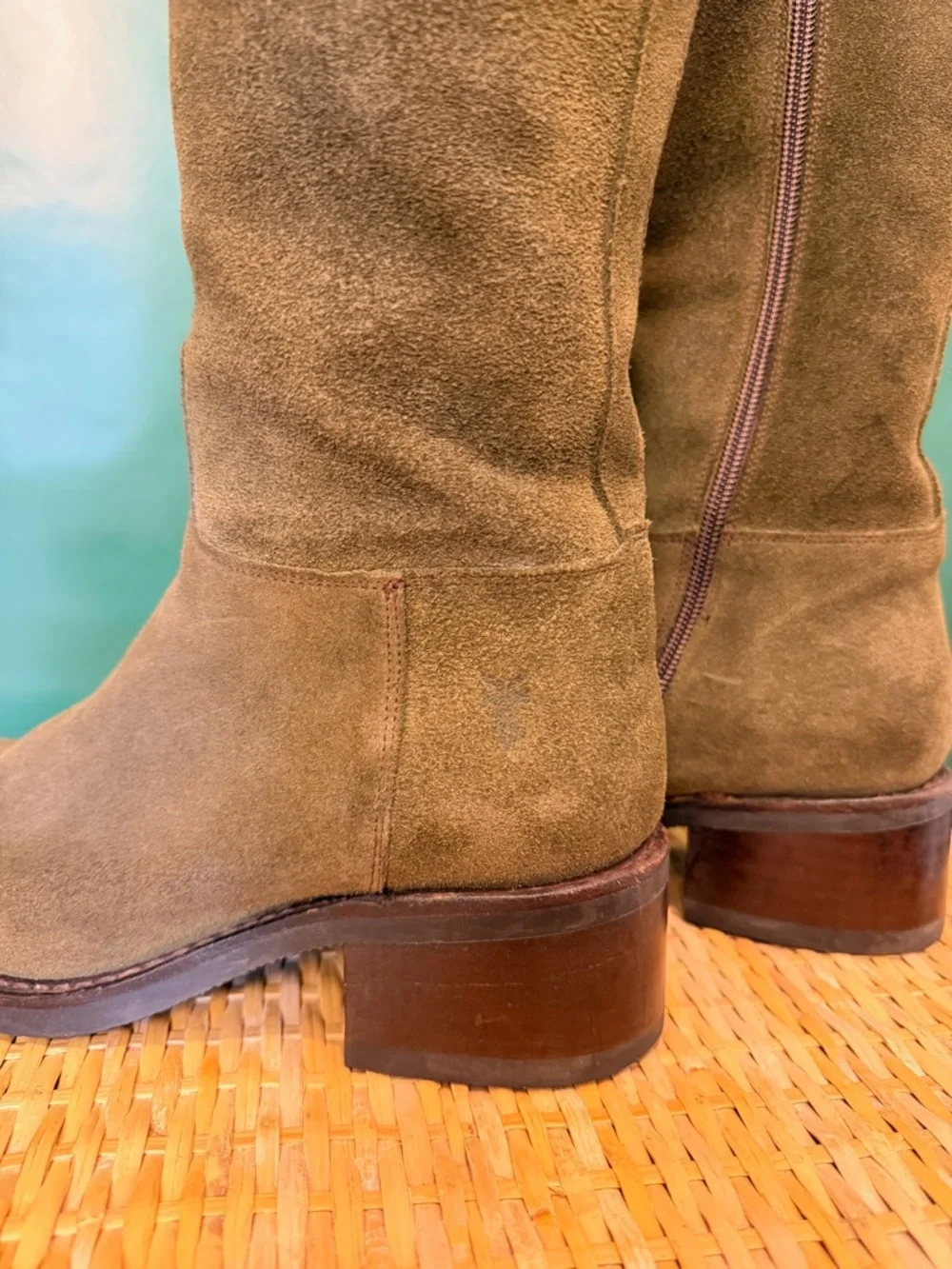 Goodyear Welt- Frye Olive Suede Over-the-Knee Riding Boots